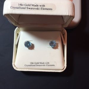 NWT 14kt Gold Swarovski Earrings
